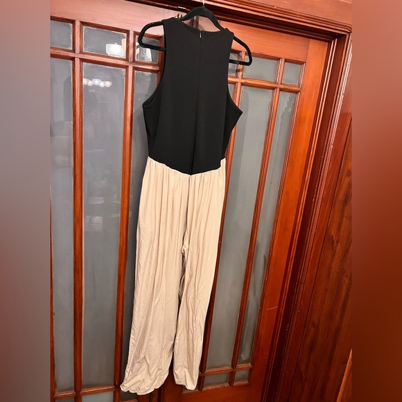 ASOS Wide Leg Cupro Jumpsuit – Two-Tone, Sleeveless, Chic - Picture 7 of 7